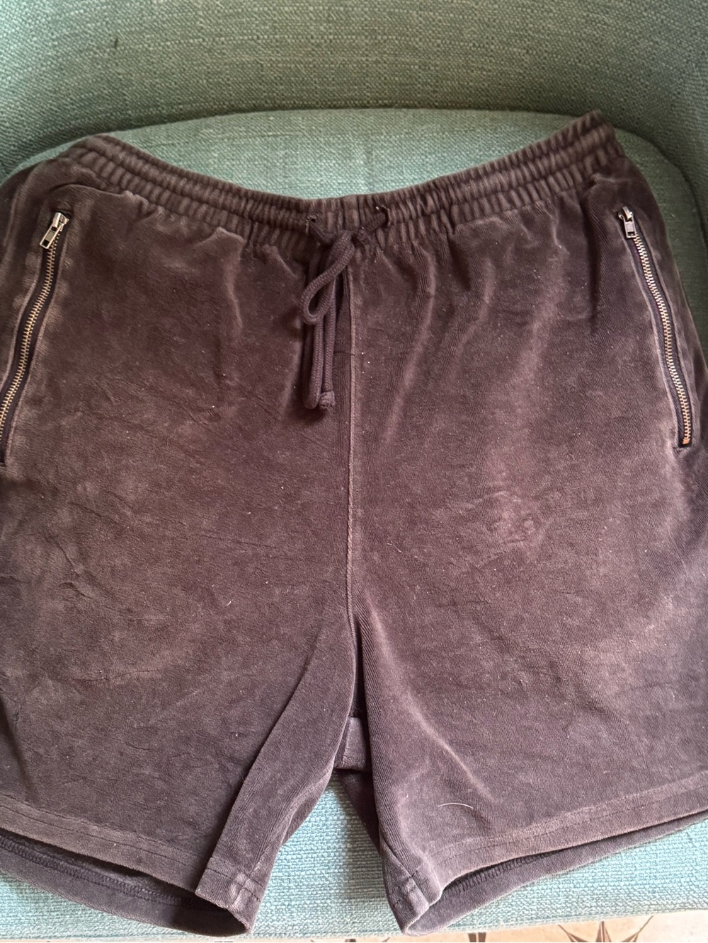 PacSun Black Volley Velour Drawstring Shorts